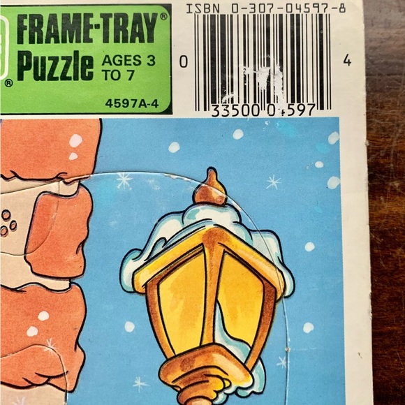 Vintage Golden Frame Tray Puzzle Rudolph the Red Nosed Reindeer 80s - Picture 3 of 8